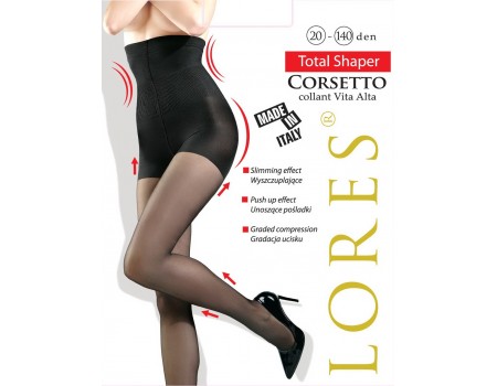 Колготки с моделирующими шортиками LORES Corsetto 20-140 collant Vita Alta