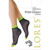 Шкарпетки жіночі з візерунком LORES Pois Gialli 20 calzino