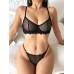 Комплект CENCKA FLOWER тонкий без поролона с трусиками-стрингами Арт: H358#