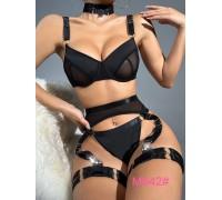 Комплект CENCKA FLOWER тонкий без поролона с трусиками-стрингами Арт: M642#