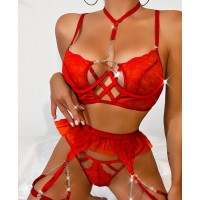 Комплект CENCKA FLOWER тонкий без поролону з трусиками-стрінгами Арт: M645#
