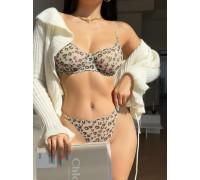 Комплект CENCKA FLOWER тонкий без поролона с трусиками-стрингами Арт: H222#