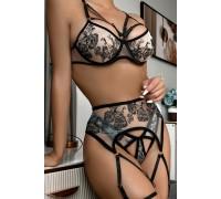 Комплект CENCKA FLOWER тонкий без поролона с трусиками-стрингами Арт: S241#