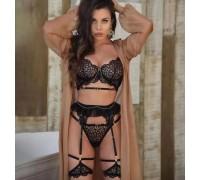 Комплект CENCKA FLOWER тонкий без поролона с трусиками-стрингами Арт: S251#
