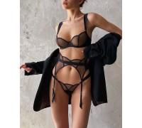 Комплект CENCKA FLOWER тонкий без поролона с трусиками-стрингами Арт: S280#