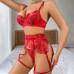 Комплект CENCKA FLOWER тонкий без поролона с трусиками-стрингами Арт: S303#