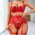 Комплект CENCKA FLOWER тонкий без поролона с трусиками-стрингами Арт: S303#