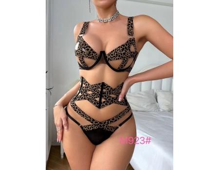 Комплект CENCKA FLOWER тонкий без поролона с трусиками-стрингами Арт: M923#