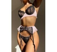 Комплект CENCKA FLOWER тонкий без поролона с трусиками-стрингами Арт: S236#