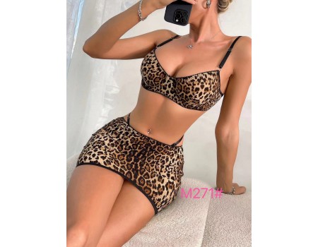 Комплект CENCKA FLOWER тонкий без поролона с трусиками-стрингами Арт: M271#