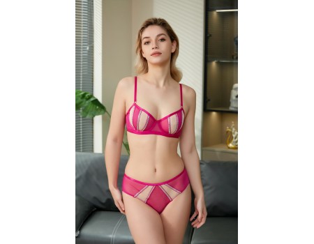 Комплект CENCKA FLOWER тонкий без поролону з трусиками-сліпами Арт: 9876# D