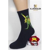 Стрейчевые компьютерные мужские носки KARDESLER высокие Арт.: 1307-14 / Лягушенок Кермит /