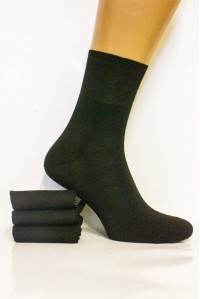 Стрейчевые мужские носки без резинки КОРОНА высокие Арт.: A1073-2 / Черный /