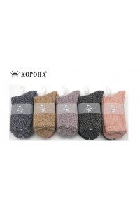 Шерстяные женские носки из шерсти альпаки КОРОНА высокие Арт.: B2551-5 / Упаковка 10 пар /