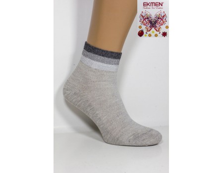 Стрейчевые женские носки с люрексовой резинкой EKMEN средней высоты Арт.: 2012-950