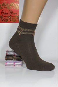 Стрейчевые женские носки на бордюрной резинке Calze More средней высоты Арт.: 8515