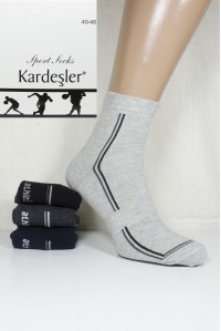 Стрейчевые спортивные мужские носки KARDESLER средней длины Арт.: 1303-4 / Athletic / Упаковка 12 пар /