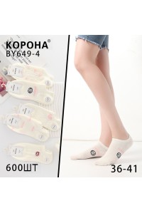 Стрейчевые женские носки 3D КОРОНА ультракороткие Арт.: BY649-4