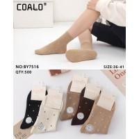 Стрейчевые женские носки Coalo средней высоты Арт.: BY7516 / Горошек /