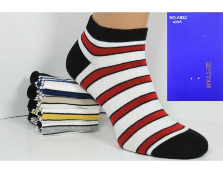 Стрейчевые мужские носки в полосочку ШУГУАН укороченные Арт.: A932-3
