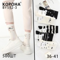 Стрейчевые женские носки КОРОНА высокие Арт.: BY592-3