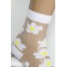 Стрейчевые женские носки на французской микросетке KARDESLER средней длины Арт.: 3028-3 / Ромашки /