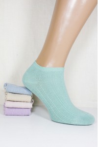 Стрейчевые женские носки в рубчик ШУГУАН укороченные Арт.: B2504