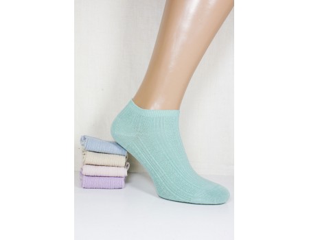 Стрейчевые женские носки в рубчик ШУГУАН укороченные Арт.: B2504