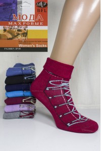 Женские махровые носки с отворотом BFL МОДА средней длины Арт: B71-11 / 20027 / Упаковка 12 пар /