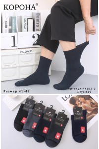 Стрейчевые мужские носки на компрессионной резинке КОРОНА высокие Арт.: AY192-2