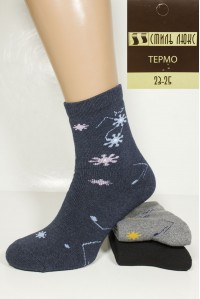 Махровые женские носки термо СТИЛЬ ЛЮКС высокие Арт.: 0806 / Упаковка 12 пар /