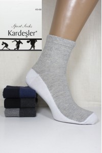 Стрейчевые спортивные мужские носки KARDESLER средней длины Арт.: 1303-5 / Резинка рубчик / Упаковка 12 пар /