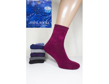 Женские махровые носки BFL Mini Socks высокие Арт: B71-10 / Упаковка 12 пар /