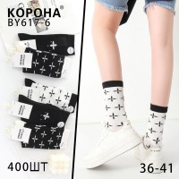 Стрейчевые женские носки КОРОНА высокие Арт.: BY617-6