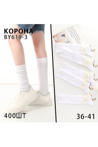 Стрейчевые женские гольфы КОРОНА Арт.: BY619-3 / Белый /
