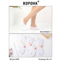 Стрейчевые женские следы КОРОНА ультракороткие Арт.: BY604-1 / Белый /