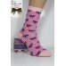 Стрейчевые женские носки Calze Vita высокие Арт.: BC1078 / Бантики + полоски /