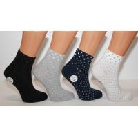 Стрейчові жіночі шкарпетки ZENGIN середньої висоти Арт.: 2282-3 / Горошок / Упаковка 12 пар /