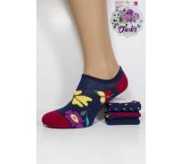 Стрейчевые женские носки DUCKS SOCKS ультракороткие Арт.:8006.60-8 / Цветы + бабочка /