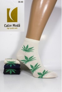 Стрейчевые женские носки CALZE MODA средней высоты Арт.: 9045 / Конопля /