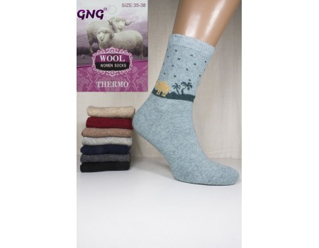 Шерстяные женские носки с ангорой GNG высокие Арт.: 3399 / Упаковка 10 пар /