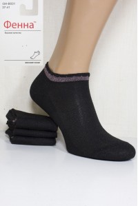 Стрейчевые женские носки на бордюрной резинке с люрексом ФЕННА короткие Арт.: B031-1 / Упаковка 10 пар /