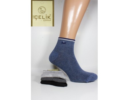 Стрейчевые спортивные мужские носки ASCELIK Corap средней длины Арт.: 2280 / Упаковка 12 пар /