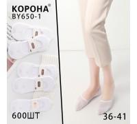 Стрейчевые женские следы в сеточку КОРОНА ультракороткие Арт.: BY650-1 / Белый /