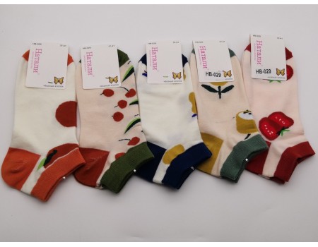 Стрейчевые женские носки НАТАЛИ укороченные Арт.: HB-029 / Фрукты Овощи /