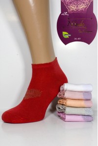 Стрейчевые бамбуковые женские носки на бордюрной резинке NILADO короткие Арт.: 4756-1 / Сердце /