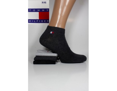 Стрейчевые мужские носки TOMMY HILFIGER / 1295 / укороченные Арт.: 574699-295 / Упаковка 12 пар /