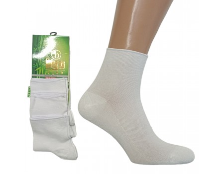 Бамбуковые мужские носки в сеточку BYT CLUB средней высоты Арт.: 8585-55 / Белый /