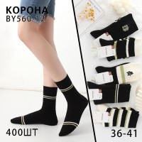 Стрейчевые женские носки КОРОНА высокие Арт.: BY560-12