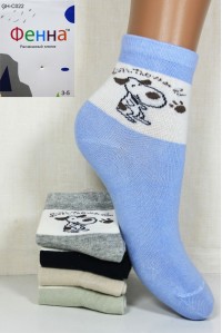 Стрейчевые детские носки ФЕННА средней высоты Арт.: GH-C022 / Упаковка 10 пар /